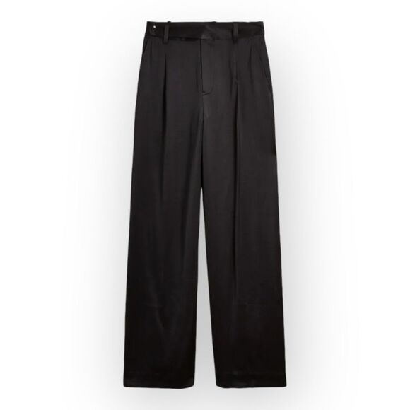 Madewell Harlow Silk Black Wide-Leg Trousers - Picture 13 of 16